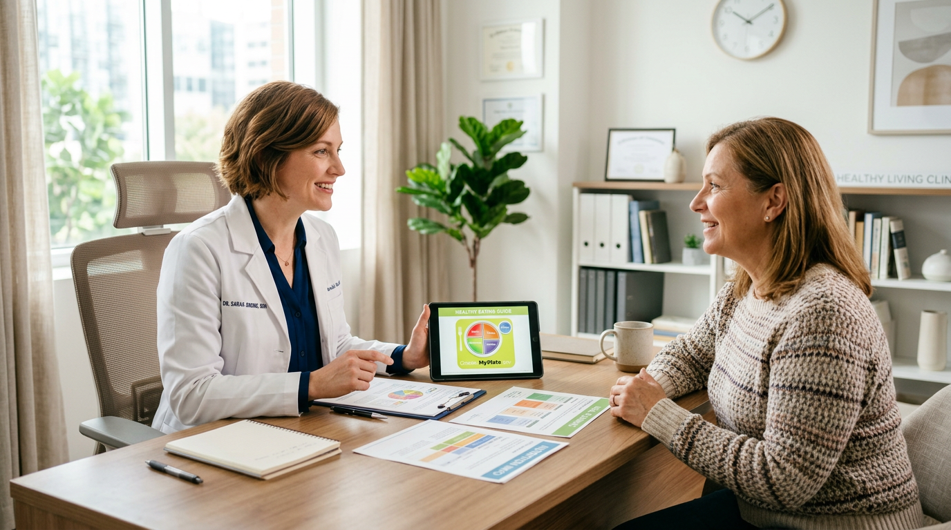 Dietitian consulting with a patient